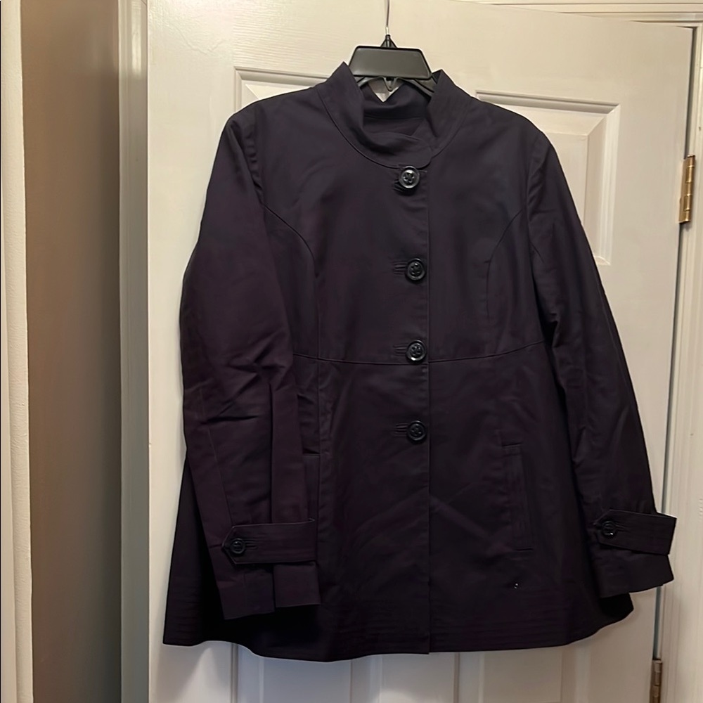 Talbots Women's Navy Swing Raincoat. Size 12